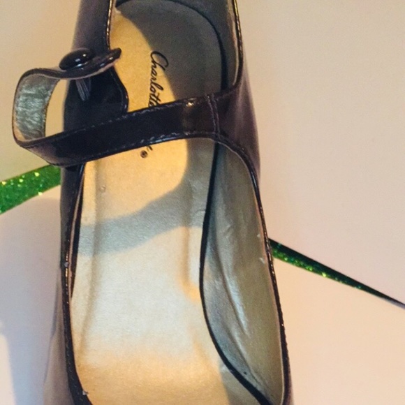 10 Burgundy Open Toe Mary Jane Platform - Picture 2 of 4